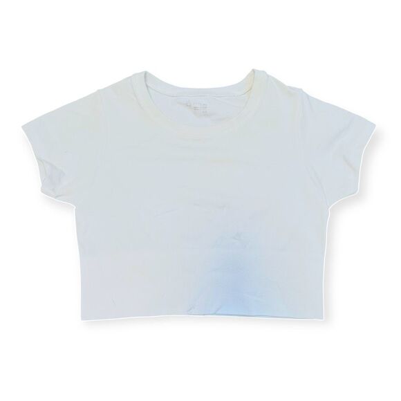 OFFLINE BY AERIE Women’s White Sidewalk Seamless Cropped Short Sleeve T-Shirt Si - Picture 2 of 5